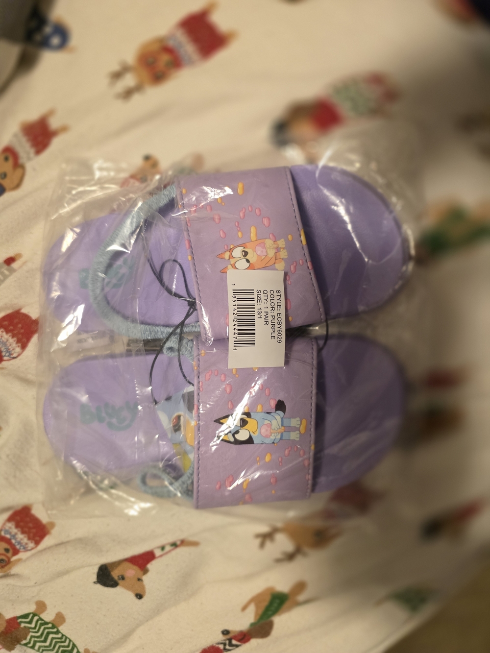 Lilac Cartoon Kids Slide Sandals